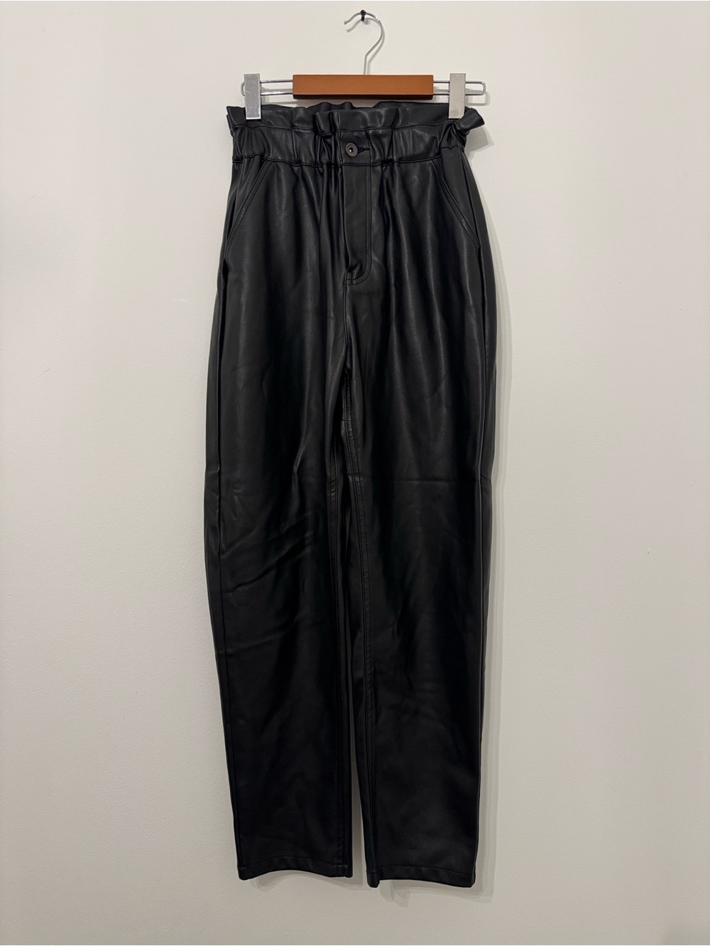 Zara Black Leather Logo Accent